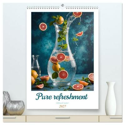 Pure refreshment - Infused water (High Quality Premium Wall Calendar 2027 DIN A2 portrait),CALVENDO 12 Month Wall Calendar