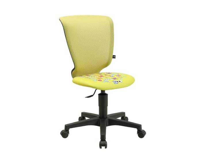 TOPSTAR Titan Junior Kinder-Drehstuhl mit Motivstoff – ergonomischer Schreibtischstuhl für Kinder, höhenverstellbar, Rückenlehne atmungsaktiv, schwarzes Fußkreuz, ABC