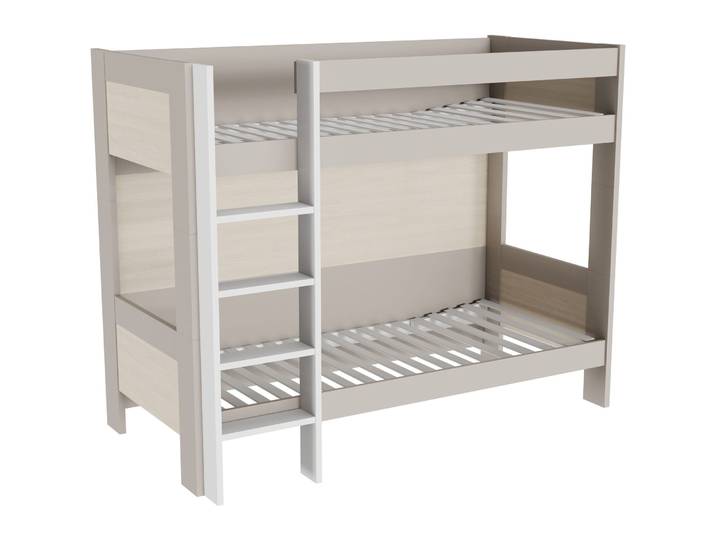 Hochbett Window greige Holzwerkstoff 90 x 200 cm - Möbel Konfigurator: Traummöbel individuell zusammenstellen - Hochbett