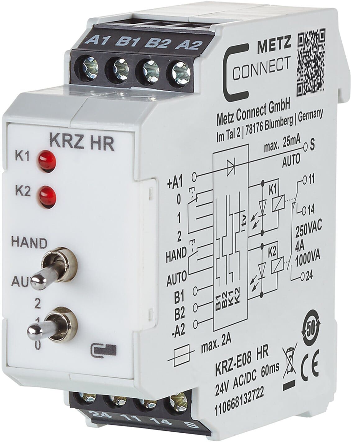 BTR NETCOM Schnittstellenmodul 1W KRZ-E08 HR 24ACDC ; Metz Connect (110668132722)
