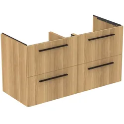 Ideal Standard i.life B Möbeldoppelwaschtisch-Unterschrank T5278NX 120x50,5x63cm, 4 Auszüge, Eiche natur