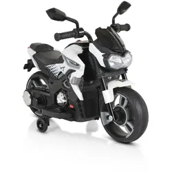 Moni Kinder Elektromotorrad Houston 1188F Musik, MP3, Scheinwerfer, Stützräder weiß