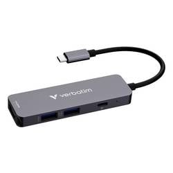 Verbatim 32155 USB-Hub USB-A (USB 3.2 Gen 1), USB-C® (USB 3.2 Gen 1), HDMI®, USB-A (USB 2.0) USB 3.2 Gen1, USB 2.0 5 GBit/s Ultra HD-fähig, mit