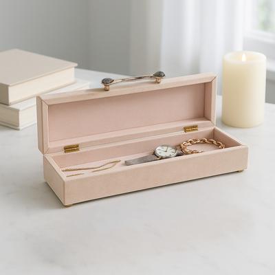 Sagebrook Home "Gemstone Decorative Box with Sculptural Handle and Lid - 18"", Tan - 18.0"""