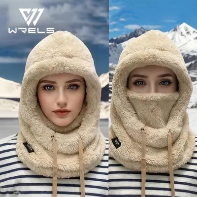 Inspired Finds Winter Thermal Windproof Balaclava Ski Hood With Adjustable Neck Cover Full Face Mask black