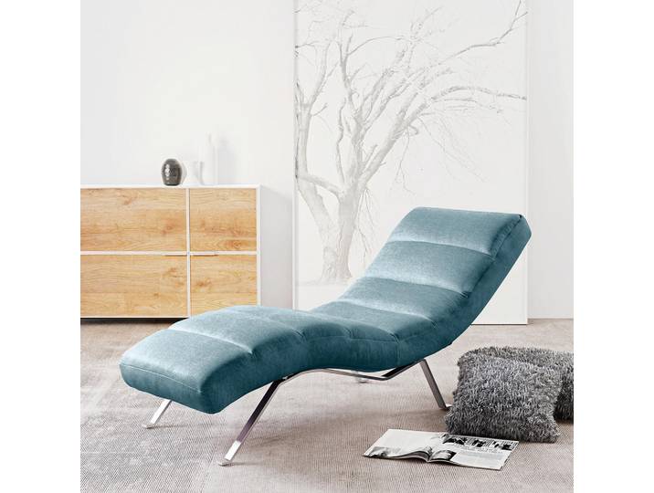 Livetastic Relaxliege Swing, Blau, Metall, 1-Sitzer, 65x65x171 cm, Made in EU, Relaxfunktion, Rücken echt, Wohnzimmer, Sessel, Relaxliegen
