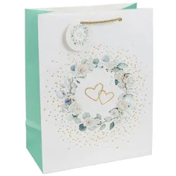 Geschenktasche Hochzeit ! JA! 22,5 cm Papier Weiß