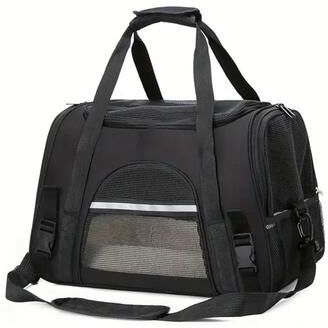 Uplift Essentials Breathable Soft Sided Pet Travel Carrier For Cats And Puppies black m