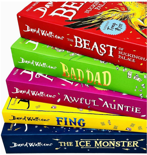 HarperCollins Children's Books David Walliams Collection 5 Books Set - Beast of Buckingham Palace, Bad Dad, Awful Auntie, Fing, Ice Monster - Paperback Ages 7-11 - Bestselling