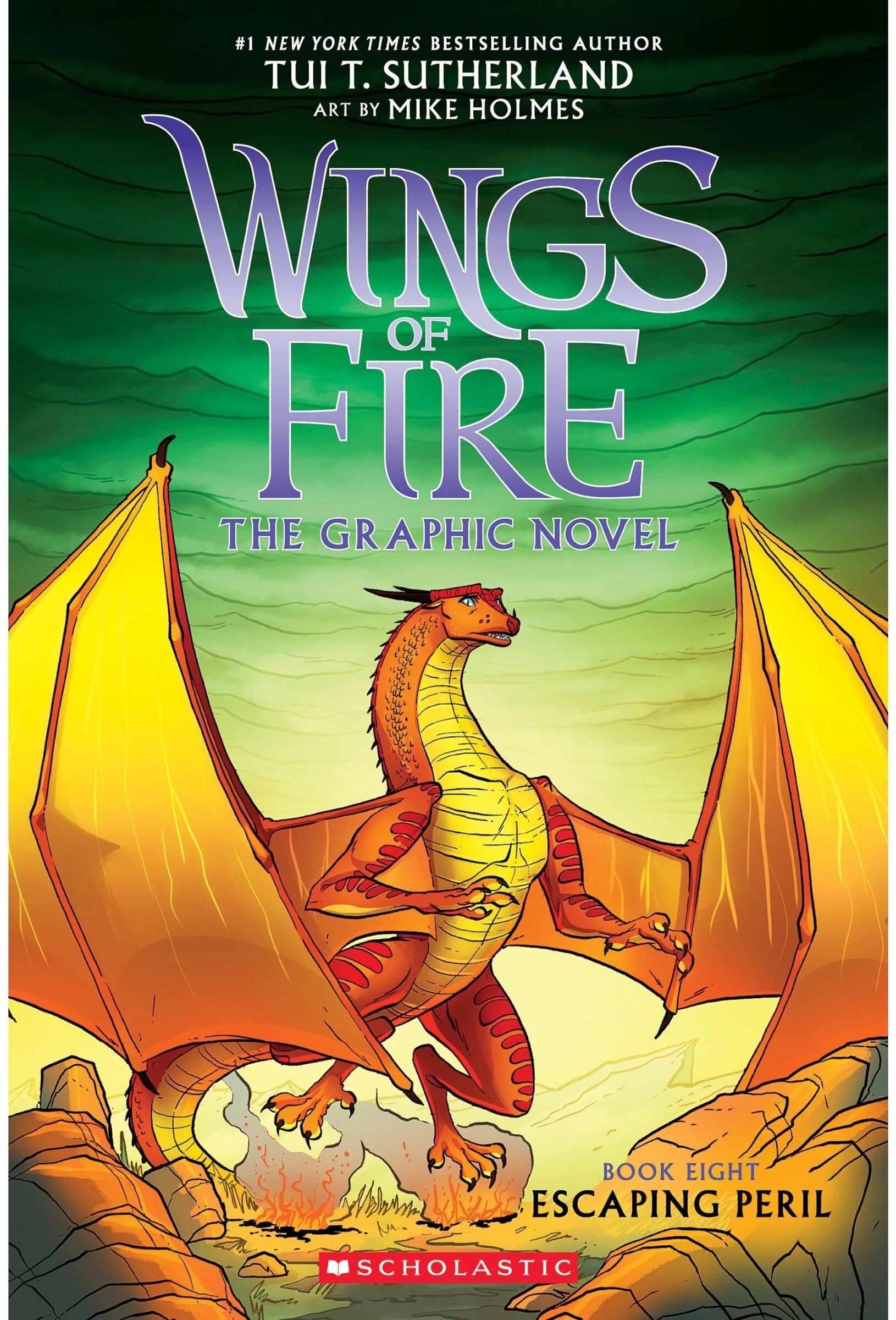 Scholastic Wings of Fire: The Graphic Novel #8 Escaping Peril by Tui T. Sutherland, illustrated by Mike Holmes - Paperback - Ages 8-12 - Bestselling Dragon
