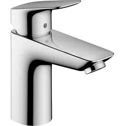 hansgrohe Logis Waschtischmischer, Lowflow, ComfortZone100, Zugstangen Ablaufgarnitur, Ausladung 108mm, chrom, 71104000