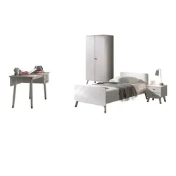 KINDERZIMMER komplett Set 3-tlg. Kamillah 4 Schrank Bett Nachtkomode