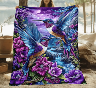 Inspire Curations Tropical Jungle Birds Soft Flannel Throw Blanket 1 70x100cm