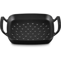 BBQ Outdoor Grill-Platte 30 cm quadratisch schwarz matt perforiert