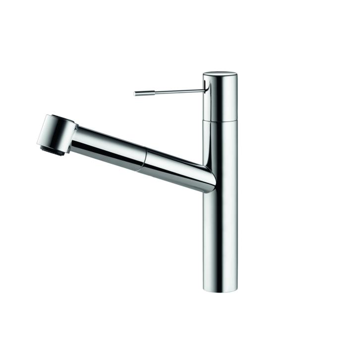 KWC Ono Spültischarmatur 10151033000FL schwenkbarer ausziehbarer Auslauf, flexible Anschlussschläuche, Ausladung 220 mm, verchromt