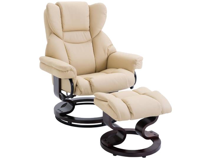 HOMCOM Relaxsessel mit Hocker drehbarer Ruhesessel TV-Sessel mit Liegefunktion