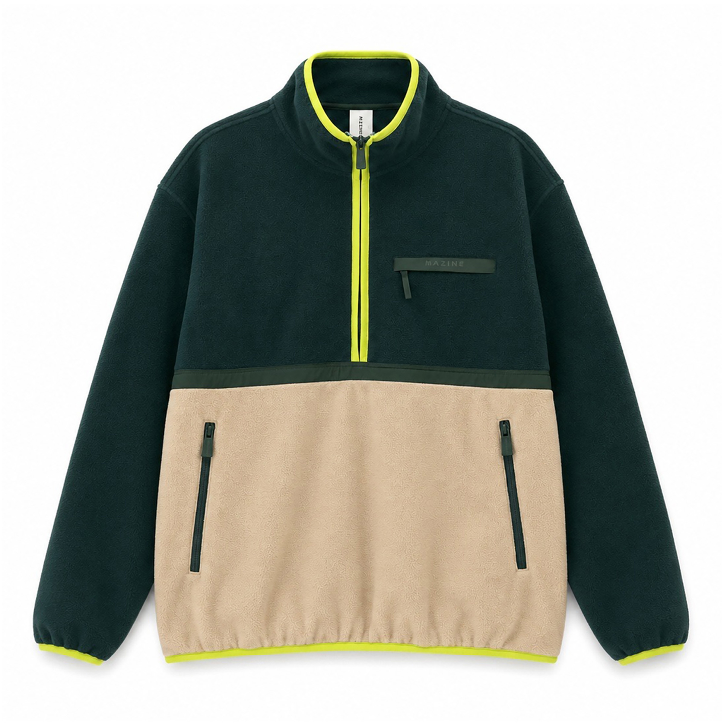 Mazine Color Block Half-Zip Herren Pullover gruen Größe S Lifestyle Elastisch