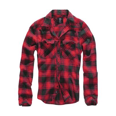 Flanellhemd BRANDIT "Check Shirt", Herren, Gr. 3XL, US, rot, schwarz, Obermaterial: 100% Baumwolle CO., Hemden