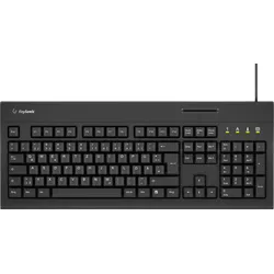 KEYSONIC 61082 - Tastatur, USB, mit Smartcard-Leser, schwarz