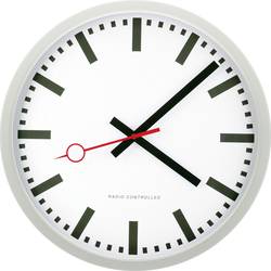 EUROTIME 59530-07 Funk Wanduhr 35 cm Silber Leisegang-Uhrwerk