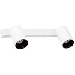 Faro Barcelona - Paar verstellbare Strahler Stan 2 GU10 max. 5W x 2 - Metall, Wand- oder Deckenmontage, Leuchtmittel nicht enthalten - Weiß