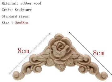 Uplift Picks Natural Floral Wood Carved Applique Decorative Trim For Furniture And Wall Decor 12