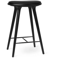 Mater High Barhocker, höhe 69 cm, buche schwarz / sorensen leder schwarz