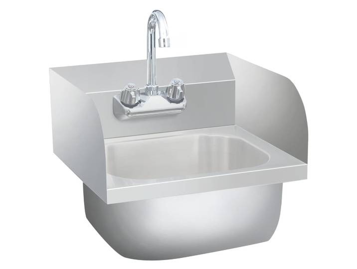 vidaXL Gastro-Handwaschbecken mit Wasserhahn Edelstahl