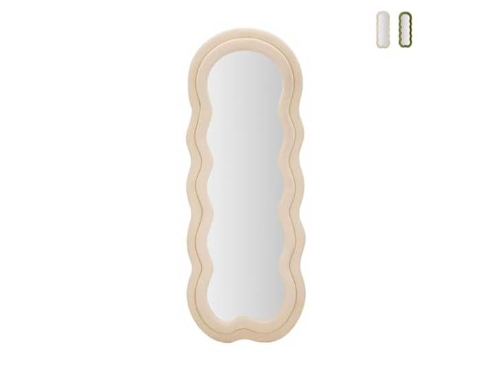 Produce Shop Wand- oder Standspiegel Samt Wellendesign 60x160cm Miki - Creme