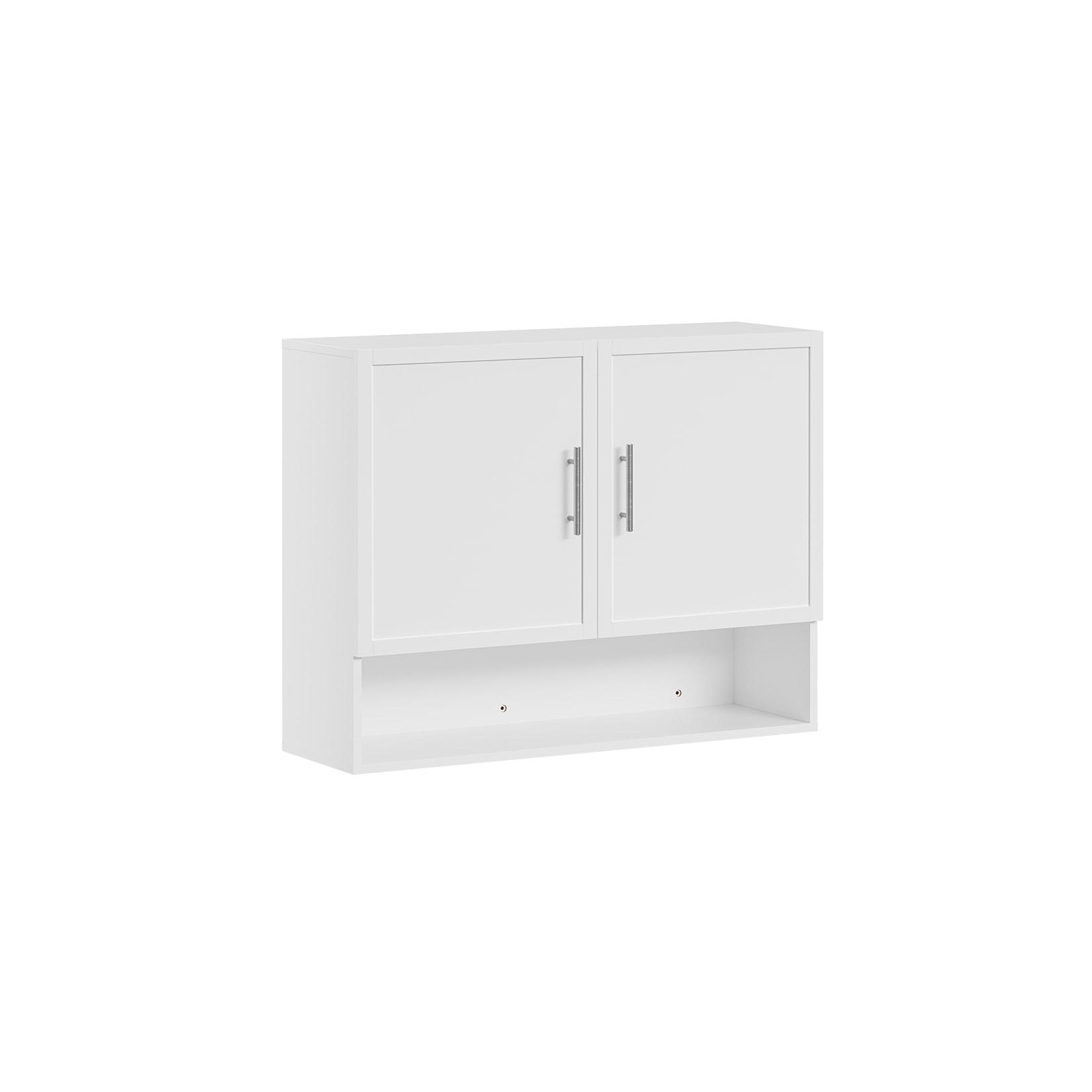 SoBuy Wandschrank, Hängeschrank, Aufbewahrungsschrank mit 2 Türen Weiß 90x70x28,5cm Modern