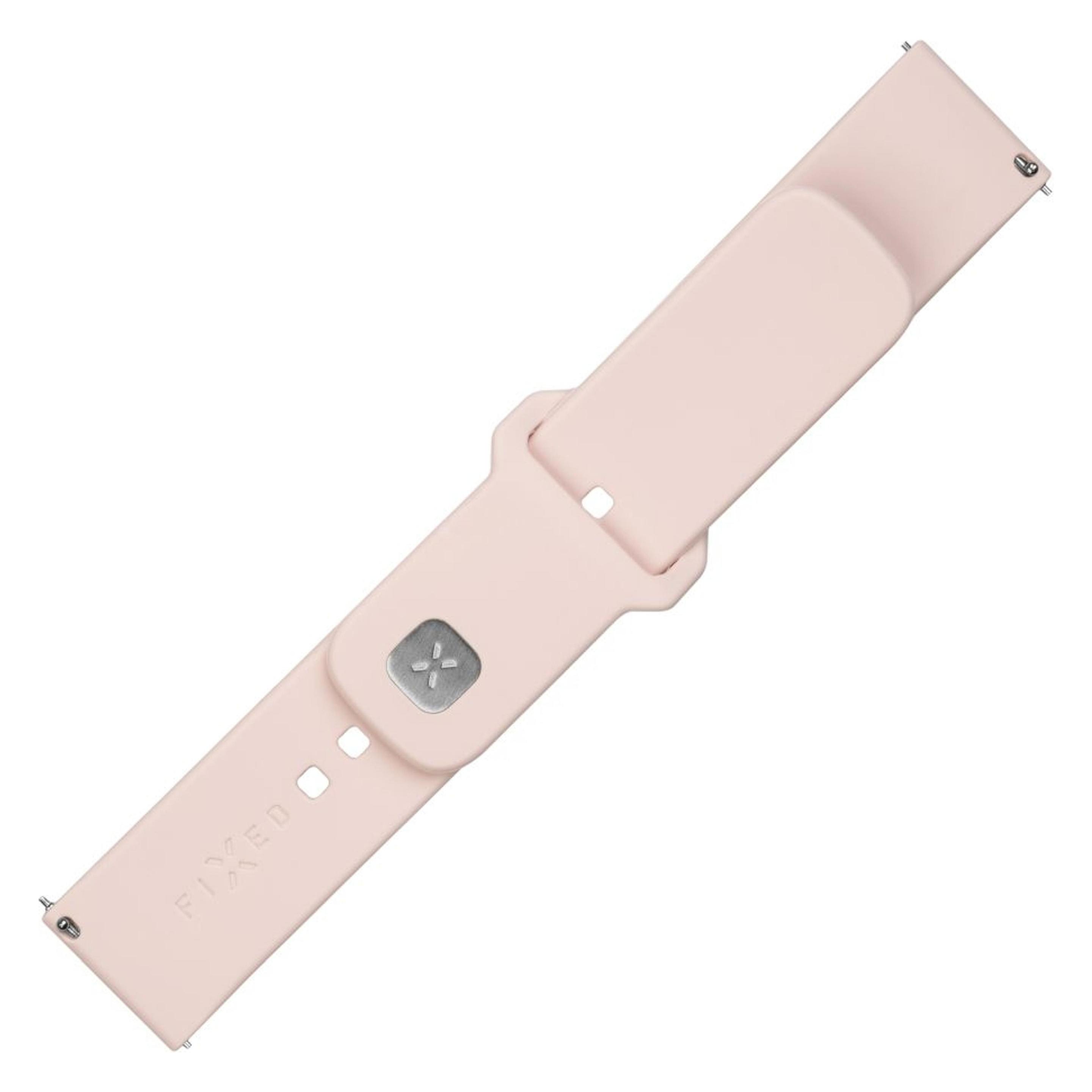 Fixed Silicone Strap Smartwatch Universal 20 mm Pink (20 mm, Edelstahl, Silikon) (FIXSST2-20MM-PI)