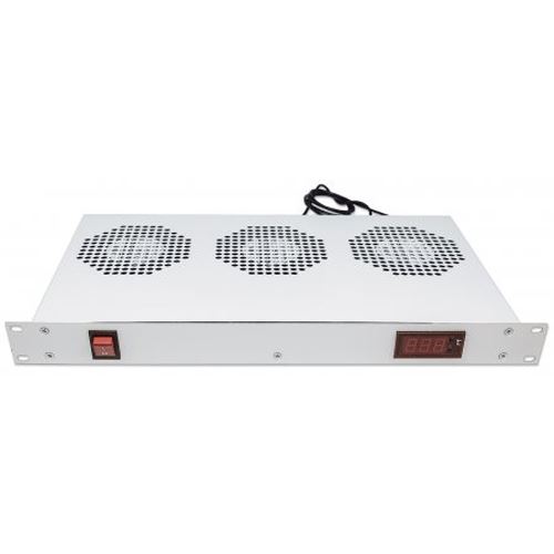 Intellinet 712378 Dachlüftereinheit 3 Lüfter 1HE für 19" Serverschränke grau