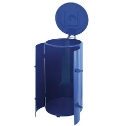 Müllsackständer 120 L mit Metallgehäuse, blau mit 2 verschließbaren Türen