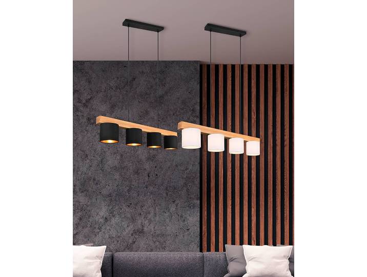Suspension 75 x 150 x 12cm Blanc/Blanc Tissu E14