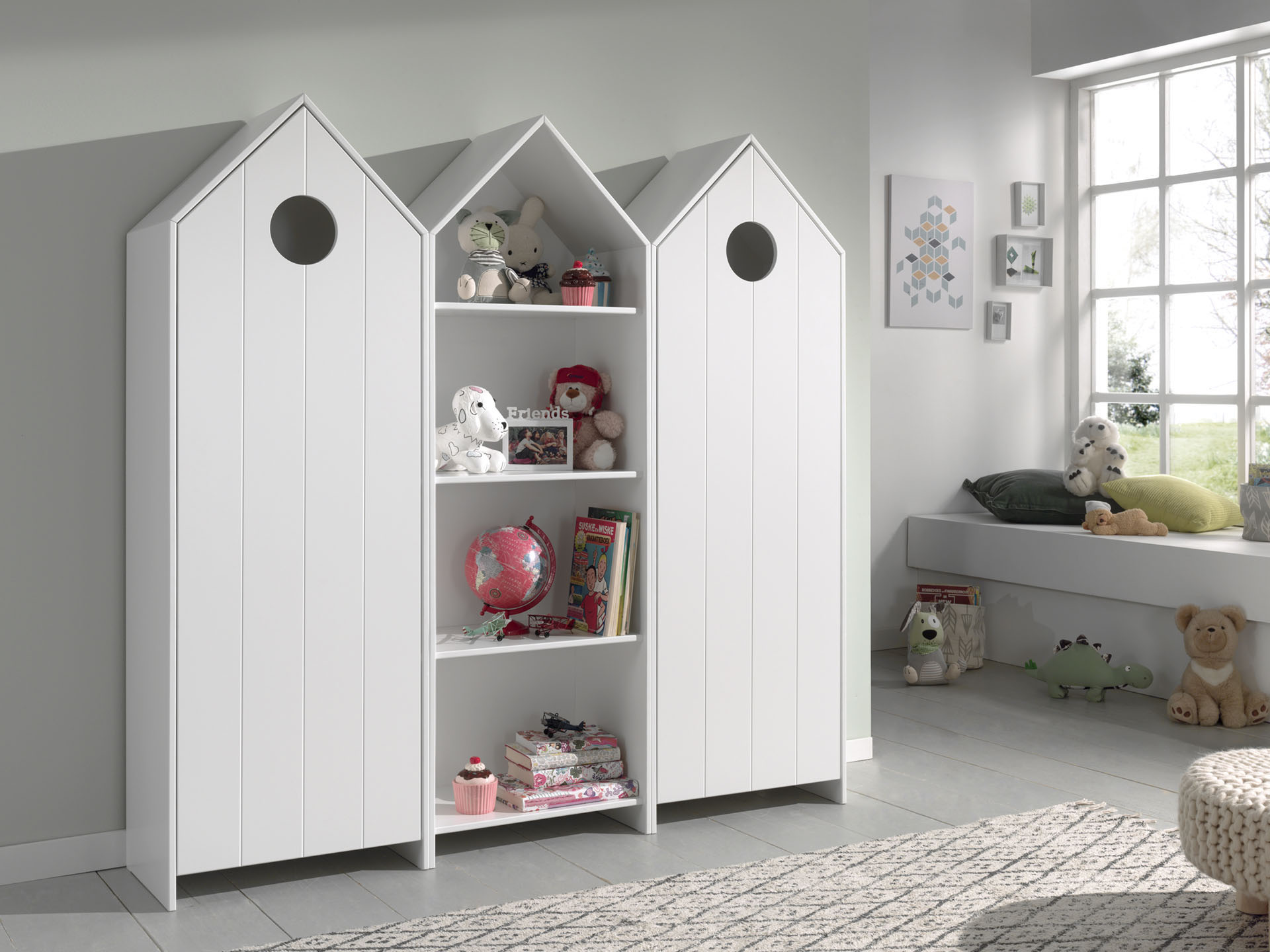 Jugendzimmer-Set VIPACK "Casami, best. aus 2 Schränken mit Drehtür, 1 Regalschrank, TOP modern", weiss (weiß), Schlafzimmermöbel-Sets, Jugendzimmer-Set weiß Einheitsgröße