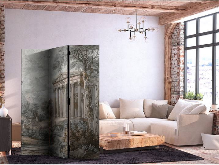Paravent acoustique paysage antique Autres Gris 135 x 172cm