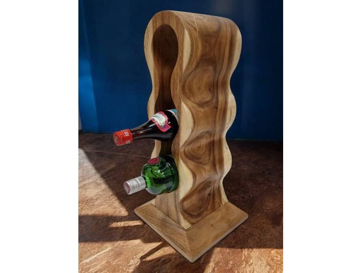 Kinaree Weinregal Suar Holz Weinregal Flaschenregal, handgefertigt in Indonesien