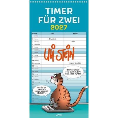 Uli Stein Timer für zwei 2027: Monatskalender für die Wand