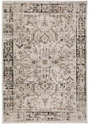 Addison Rugs Nelson Vintage Distressed Medallion Gray Machine Made Rug