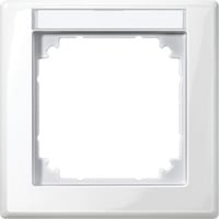 Rahmen einfach mit Beschriftungsträger, Typ 470119, glänzend, Thermoplast weiß (glänzend), Retail