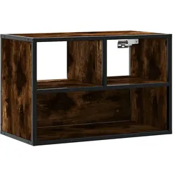 Helloshop26 - Wandmontiertes TV-Möbel im Industriedesign 60 x 31 x 39,5 cm großer Stauraum Holzwerkstoff geräucherte Eichenoptik 02_0049622