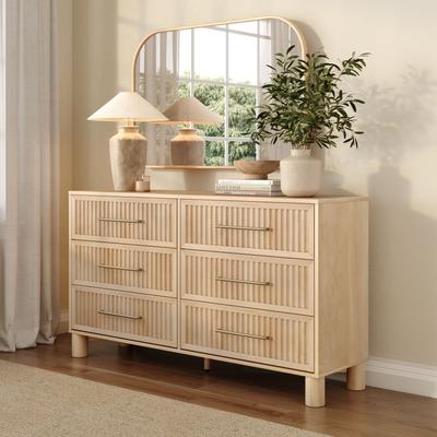 Beam Sera Fluted 6-drawer Wood Horizontal Dresser