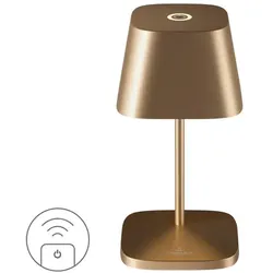 Villeroy & Boch Akku-Tischleuchte Neapel RC Alu, Eisen, Stahl Metall Gold gebürstet