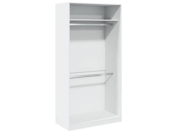 Armoire MGH - Garde-robe Chambre - Blanc 100x50x200 cm - Bois d'ingénierie M412