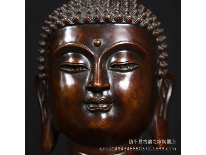 Tête de bouddha en cuivre violet de Style chinois, ornement Zen, entrée, salon, meuble TV, maison, artisanat créatif, vente en gros, nouveau
