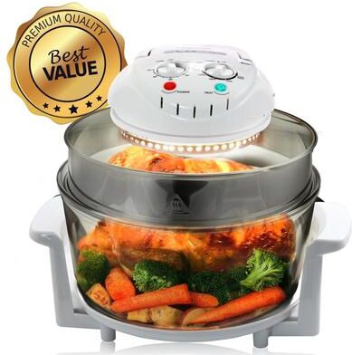 Megachef Multipurpose Countertop Halogen Oven Air Fryer in White