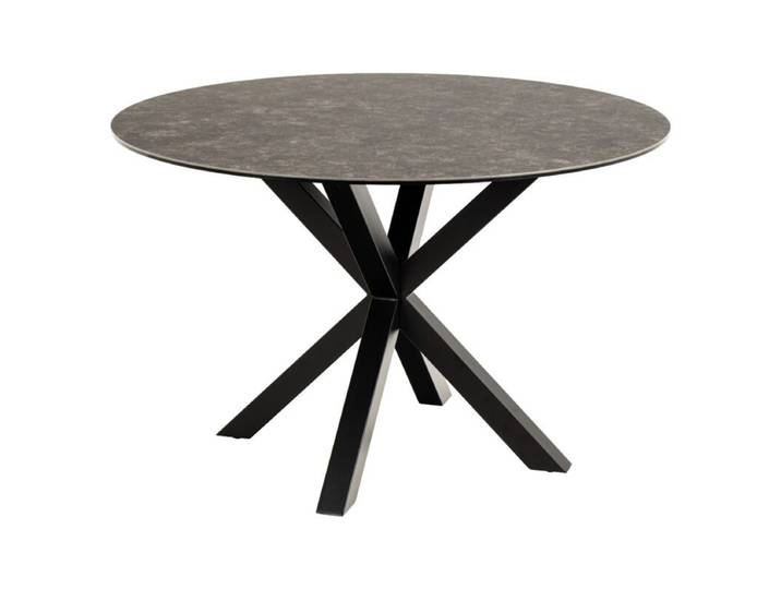 Trendstore Anabel Esstisch rund - Keramik oder Marmor - Keramik Fairbanks schwarz rau Zeitlos