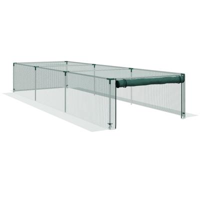 STILVORA Pflanzenschutzzelt HDPE Grün 125x373x62,5 cm mit Stahlrahmen & Reißverschlusstür