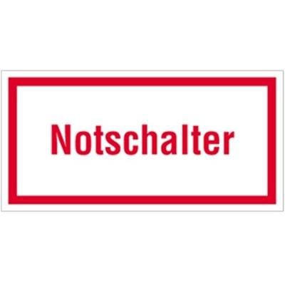 Schild Notschalter, Alu, 200x100 mm