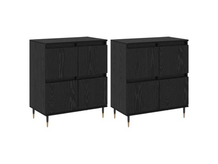 LKJephalotrop Aufbewahrungsschrank 3er Set Schwarz Eichen-Optik 60x35x70cm Vielseitiges 3er Set Beistellschränke mit Türen für Schlafzimmer und Wohnzimmer. Elegante Holzwerkstoff-Verarbeitung.